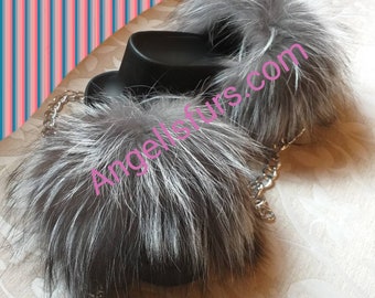 New Real Beautiful SILVER FOX Fur FLATFORMS! Order Any color!