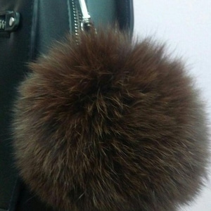 THREE FOX POMpom-keychains!Order Any COLOR!Brand New Real Natural Genuine Fur!