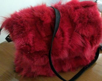 RED color FOX Fur Bag!Brand New Real Natural Genuine Fur!