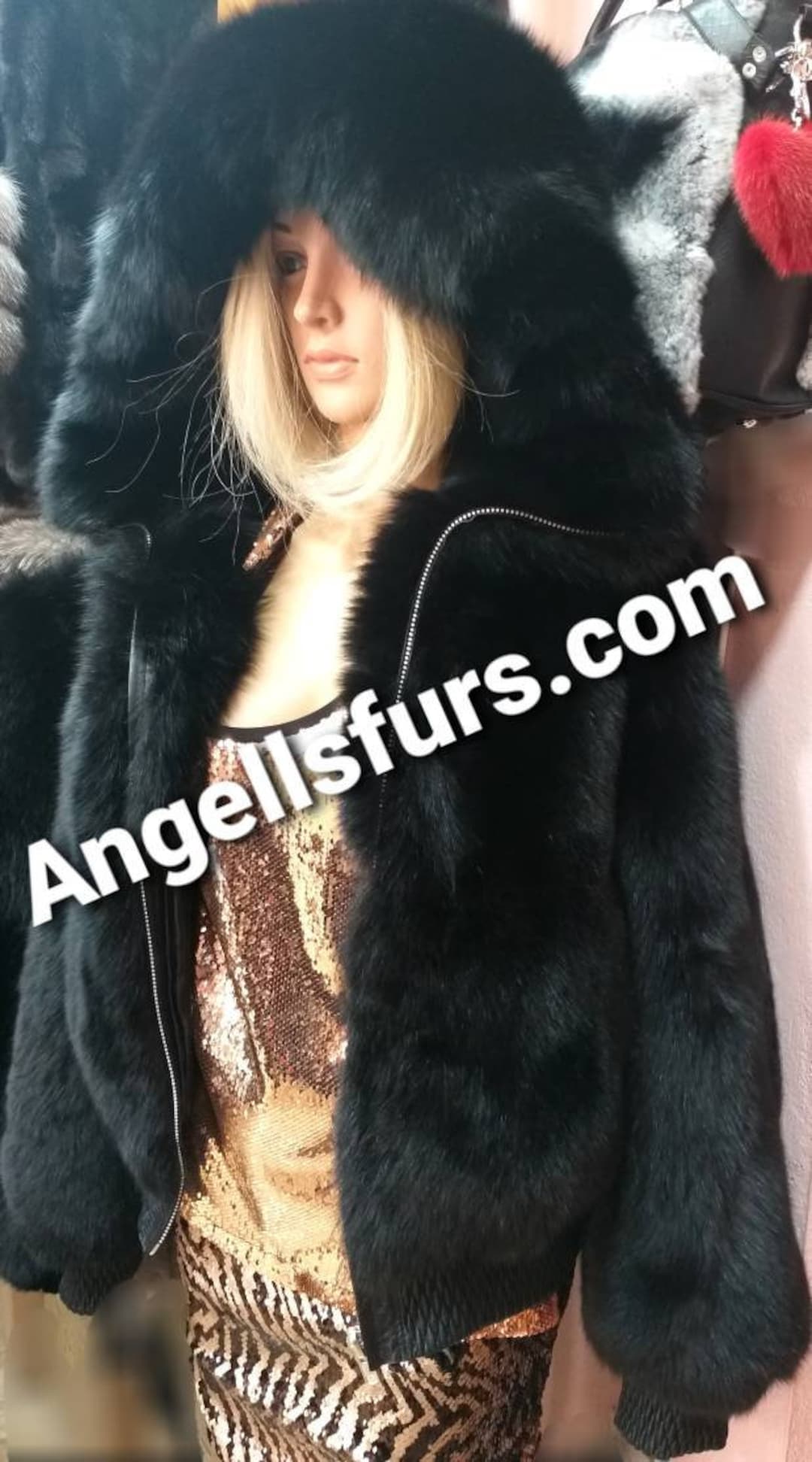 HOODED BLACK FOX Bomber Jacket Order Any Colorbrand New Real Natural Genuine Fur Etsy Canada