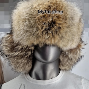 Herren COYOTE TRAPPER Hut!Brandneuer echter natürlicher Pelz!