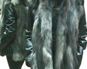 SILVER FOX jacket!Brand New Real Natural Genuine Fur