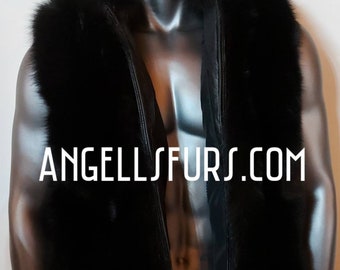 MEN'S FOX VEST Fullpelts!Brand New Real Natural Genuine Fur!