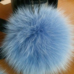 THREE FOX POMPOM-keychain in Beautiful colors!Brand New Real Natural Genuine Fur!