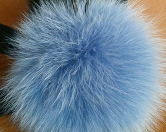 THREE FOX POMPOM-keychain in Beautiful colors!Brand New Real Natural Genuine Fur!