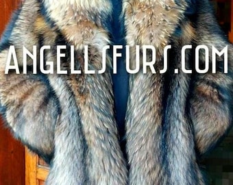 MEN'S FINN RACCOON Coat with Big Collar!Brand New Real Natural Genuine Fur!