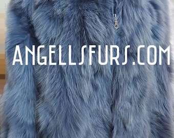 MEN'S FOX FUR Coat!Brand New Real Natural Genuine Fur!