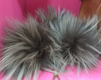 FOX POM KEYCHAINS!Brand New Real Natural Genuine Fur!