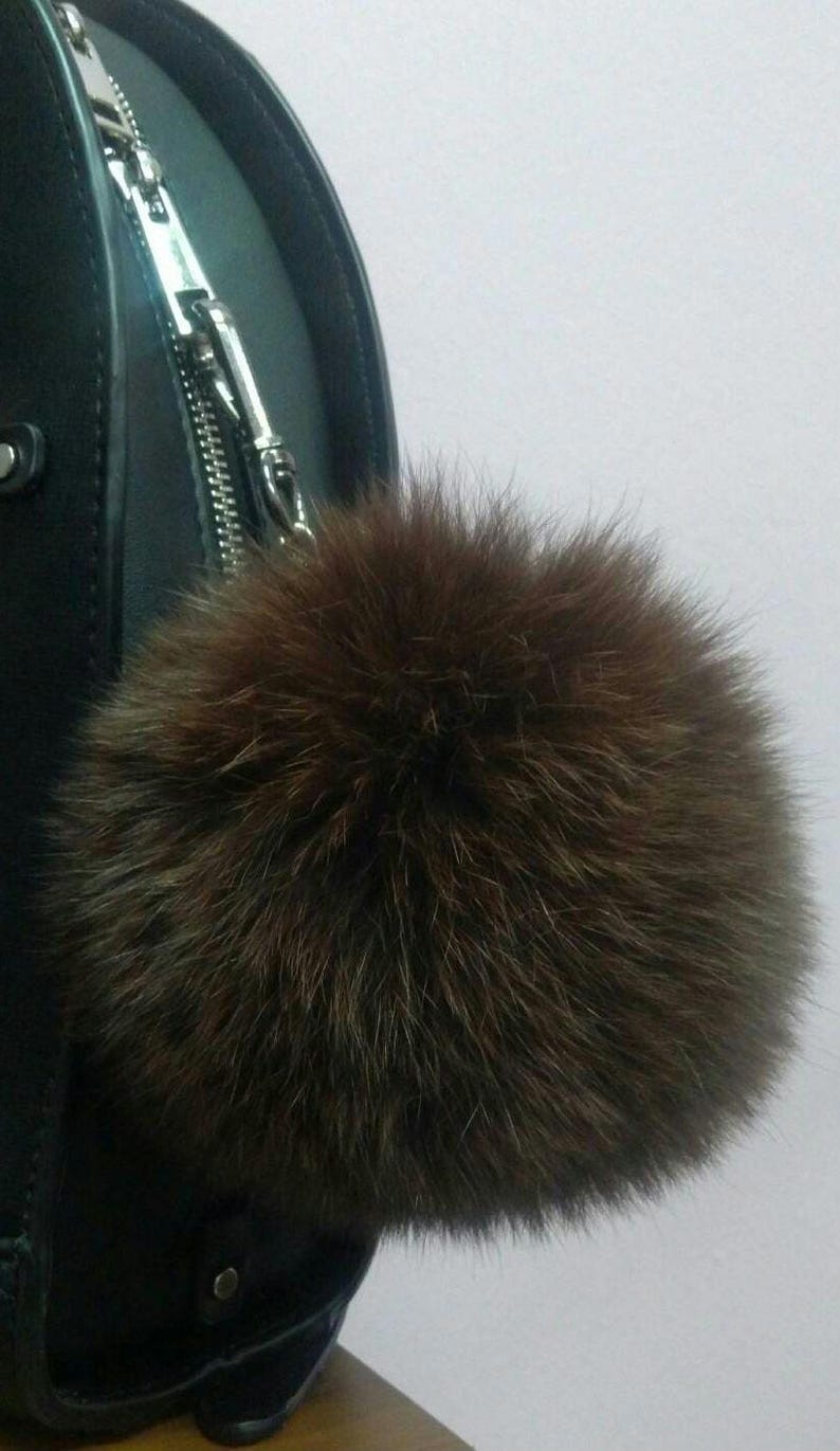 THREE FOX Pompom-keychains!order Any Color!brand New Real Natural ...