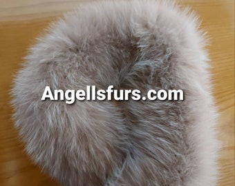 FOX HEADBAND NUDE Color!Brand New Real Natural Genuine Fur!