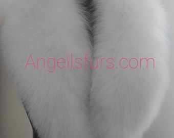 WHITE FOX COLLAR!Brand New Real Natural Genuine Fur!