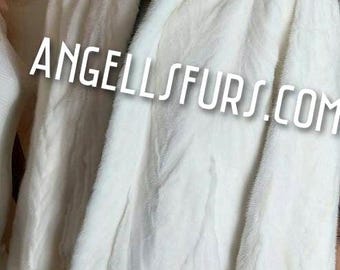 MEN'S WHITE MINK Fur Jacket!Brand New Real Natural Genuine Fur!