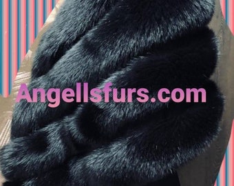 New!Natural,Real Shawl-Etol in Amazing full pelts BLACK FOX!