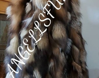 MEN'S FULL Length FOX Fur Coat!Brand New Real Natural Genuine Fur!