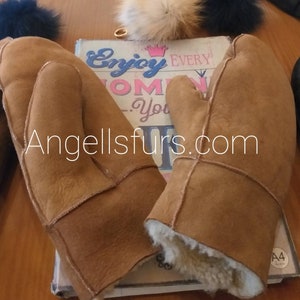 シープスキン手袋 3 組!ユニセックス!新品本物の天然シープスキン毛皮!