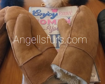 Sheepskin GLOVES!UNISEX!Brand New Real Natural Genuine sheepskin fur!