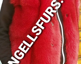 MEN'S RED FOX Vest!Order Any color!Brand New Real Natural Genuine Fur!