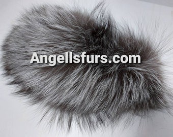 WIDE Silver Fox Headband! Unisex!Brand New Real Natural Genuine Fur