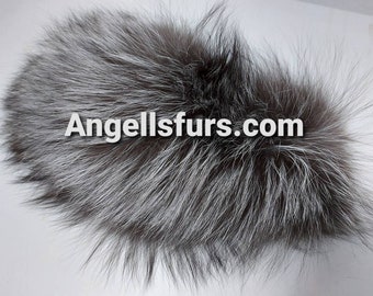 New!Natural Real WIDER Silver fur  Headband! Unisex!