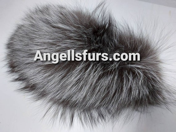 Fascia per capelli in pelliccia di volpe argentata fatta a mano: fascia per capelli invernale - Italia