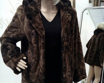 MINK HOODED FURCOAT!Brand New Real Natural Genuine Fur!