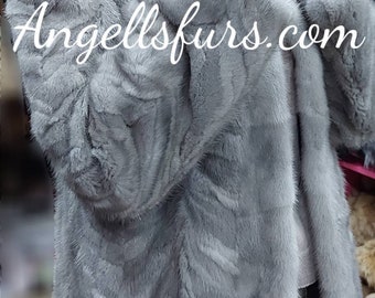 MINK Fur Coat in Amazing Natural Sapphire Gray color!Brand New Real Genuine Fur!