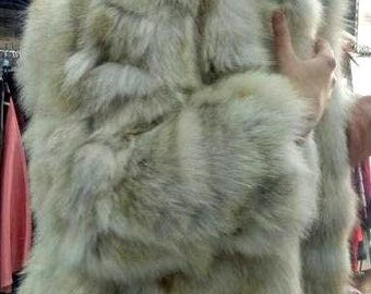 FOX FUR JACKET!Brand New Real Natural Genuine Fur