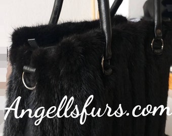 MINK FUR BAG!Brand New Real Natural Genuine Fur!