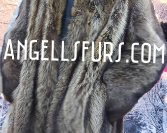 MEN'S RACCOON Long Fur Coat!Brand New Real Natural Genuine Fur!