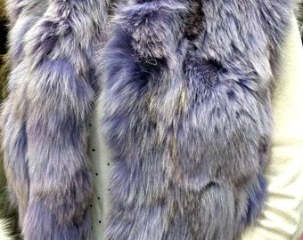 LILAC Fox Fur short Vest Bolero!Brand New Real Natural Genuine Fur