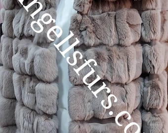 MEN'S HOODED REX Fur Coat!Brand New Real Natural Genuine Fur!Order Any Color!