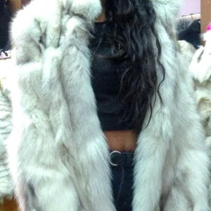 BLUE FOX FUR Coat!Brand New Real Natural Genuine Fur!