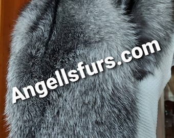 SILVER FROST FOX Collar!Fullpelt!Brand New Real Natural Genuine Fur!