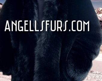 MEN'S BLACK FOX Fur Coat!Order Any Color!Brand New Real Natural Genuine Fur!
