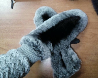 REX FUR GLOVES!Unisex!Brand New Real Natural Genuine Fur!