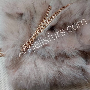 PINK FOX BAG!Brand New Real Natural Genuine Fur!