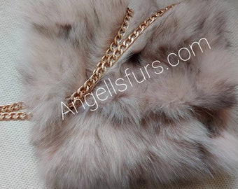 PINK FOX BAG!Brand New Real Natural Genuine Fur!
