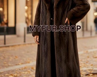 MINK FULLPELTS LONG Fur Coat!Brand New Real Natural Genuine Fur!