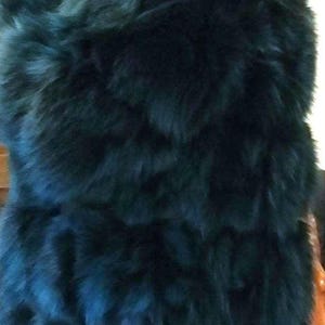 GREEN FOX FUR Coat!Brand New Real Natural Genuine Fur!