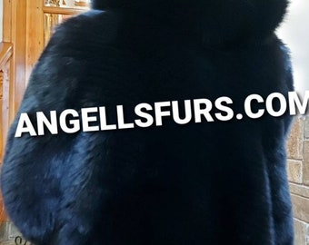 Men's BLACK FOX BOMBER Jacket!Brand New Real Natural Genuine Fur!