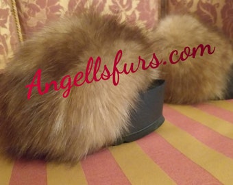 New Real Beautiful Fluffy Natural colors FOX Fur Platforms!Order ANY Color!