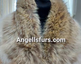 COYOTE FUR Collar!UNISEX!Brand New Real Natural Genuine Fur
