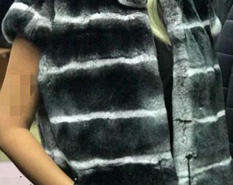 REX FUR SHORT Sleeve Vest!Brand New Real Natural Genuine Fur!