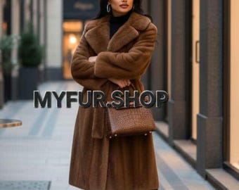 GOLDEN MINK Fullpelts Fur Coat!Brand New Real Natural Genuine Fur!