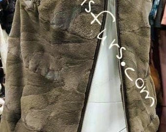 LONG HOODED Sheared MINK Fur Vest!Brand New Real Natural Genuine Fur!