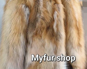 MEN'S RED FOX Fur Jacket!Brand New Real Natural Genuine Fur