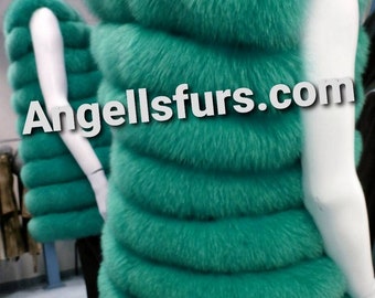 New in!Natural Real Amazing COLORS FULLSKIN FOX Fur Vests!