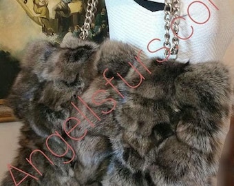 FOX Fur Shoulder Bag!Brand New Real Natural Genuine Fur !
