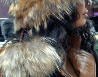 FINN Raccoon Fur HAT!Brand New Real Natural Genuine Fur!