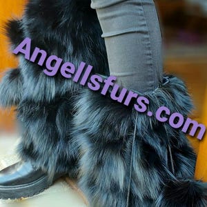 Black FOX LEG WARMERS!Order Any color!Brand New Real Natural Genuine Fur!
